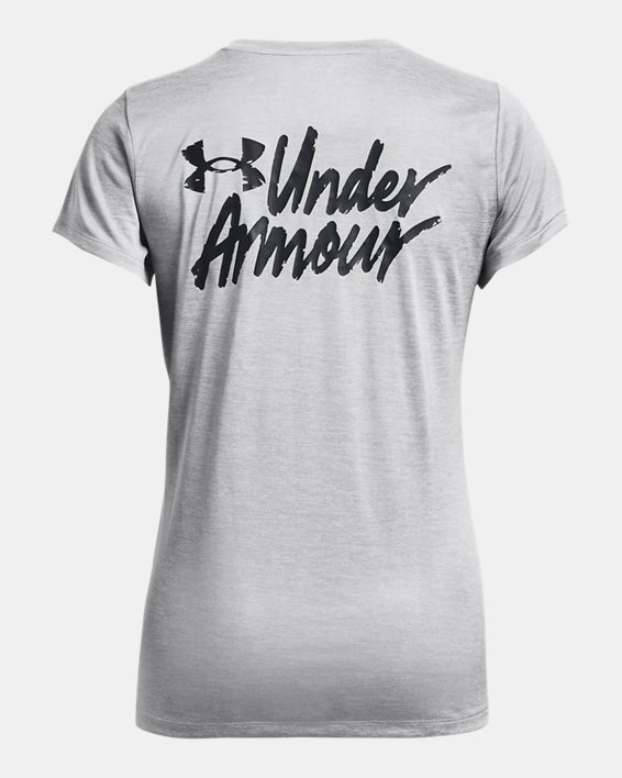 Women's UA Tech™ Twist Graphic Short Sleeve in Gray image number 5